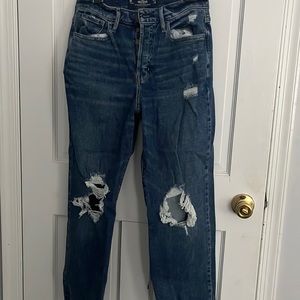 Hollister Ultra High Rise Vintage Straight Jeans, dark blue, size 28 women’s